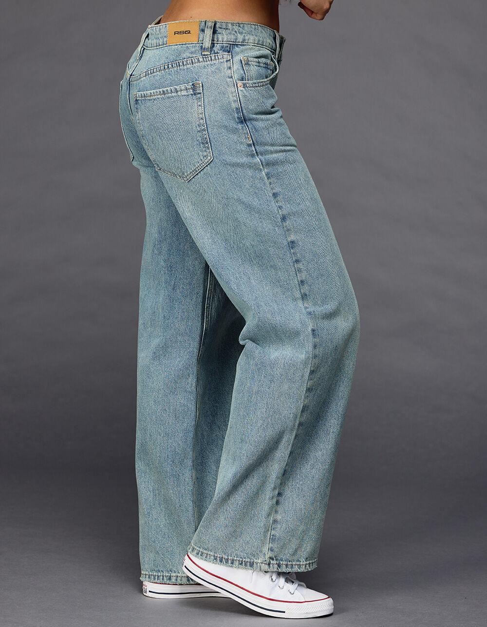 RSQ Womens Low Rise Baggy Jeans - MEDIUM WASH Product Image