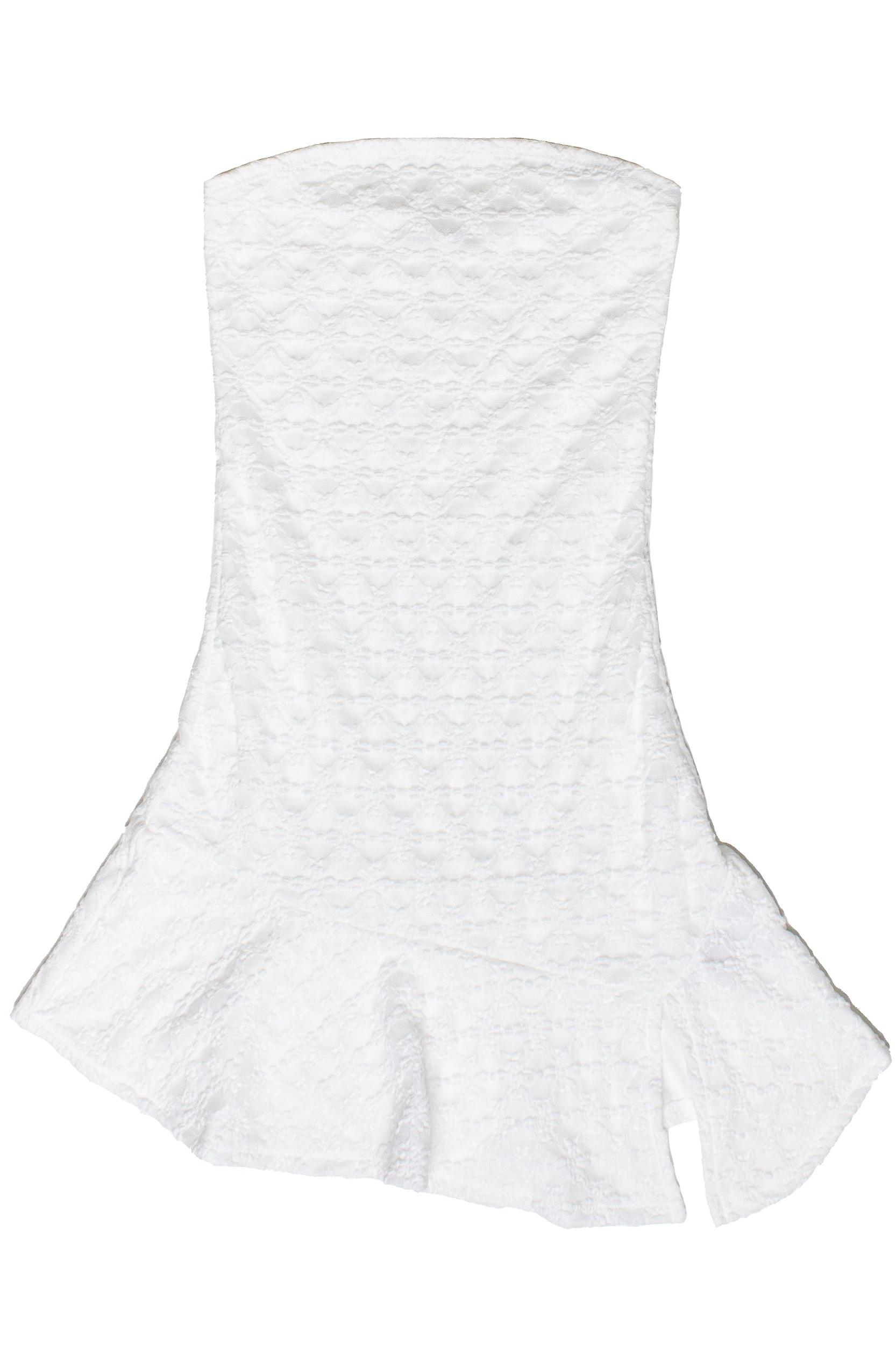 Strapless Split Hem Lace Mini Dress Product Image