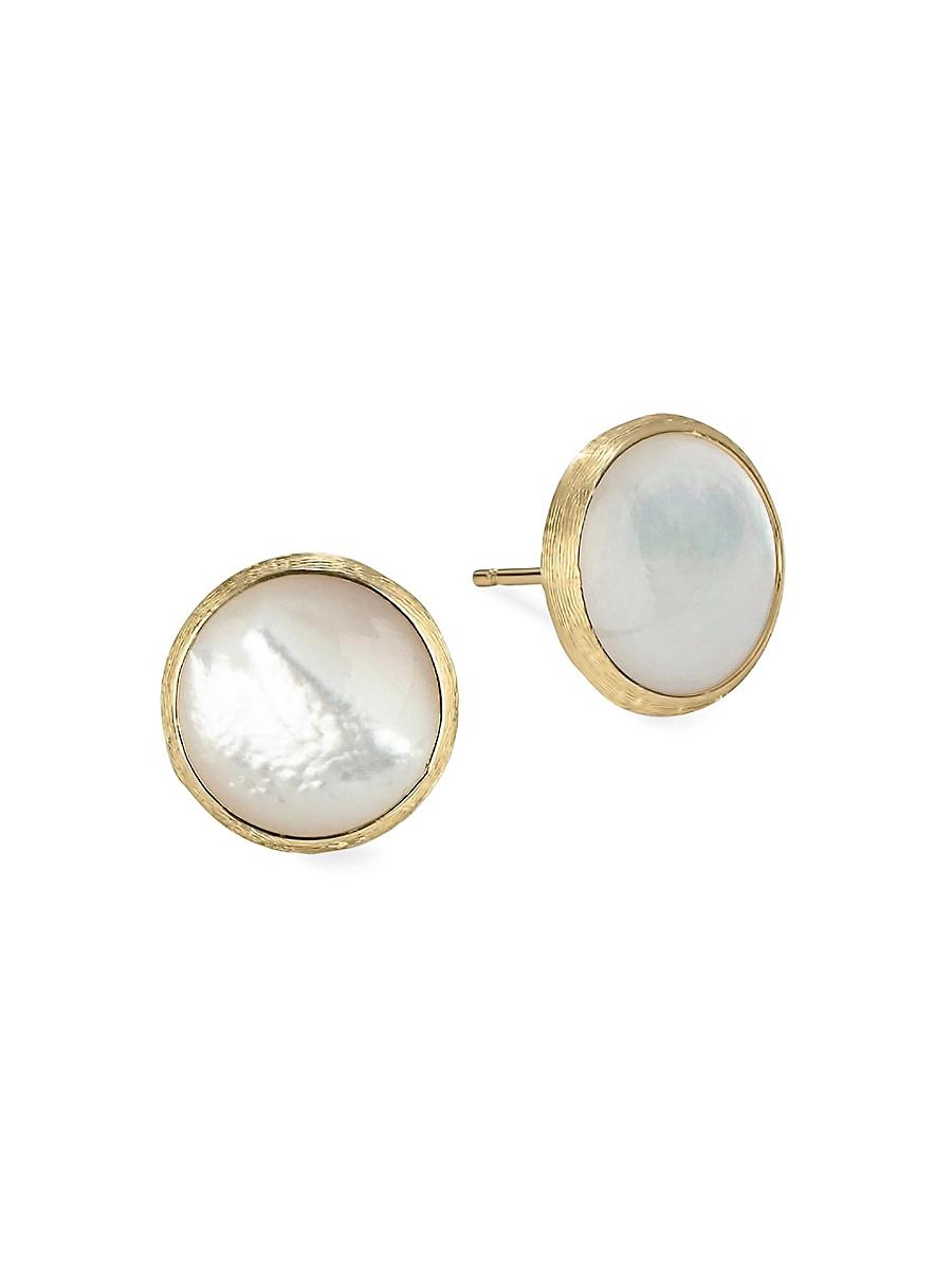 Marco Bicego 18K Yellow Gold Jaipur Color Mother of Pearl Large Stud Earrings Product Image