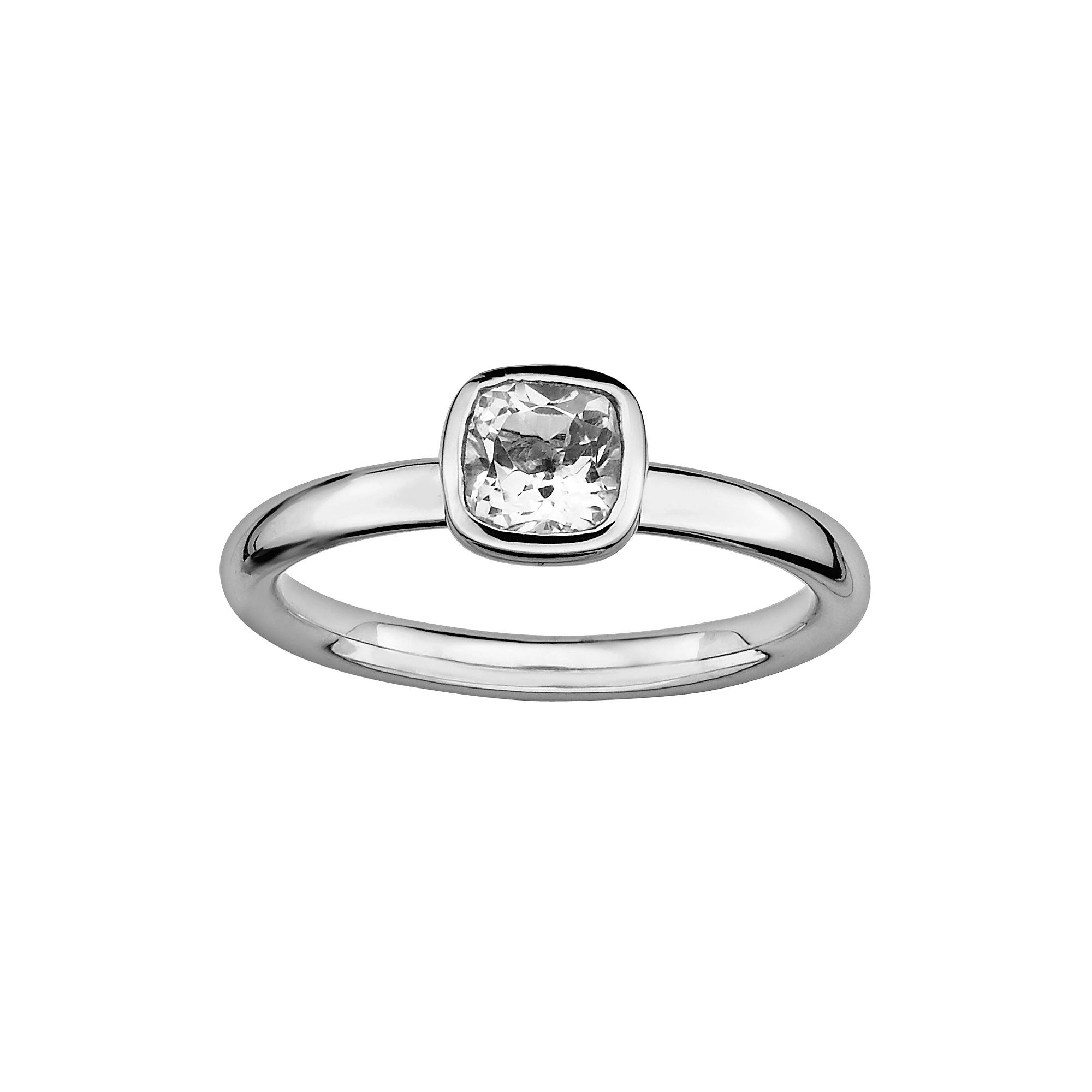 Stacks & Stones Sterling Silver White Topaz Stack Ring, Women's, Size: 8 Product Image