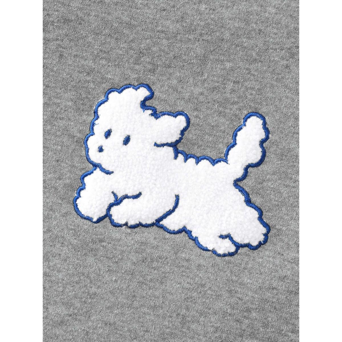 Plus Size 2-In-1 Puppy Embroidered Turtleneck Sweatshirt Women DarkGray Playful Contrast Ruffled collar Casual Sweatshirts BloomChic 10/M Product Image