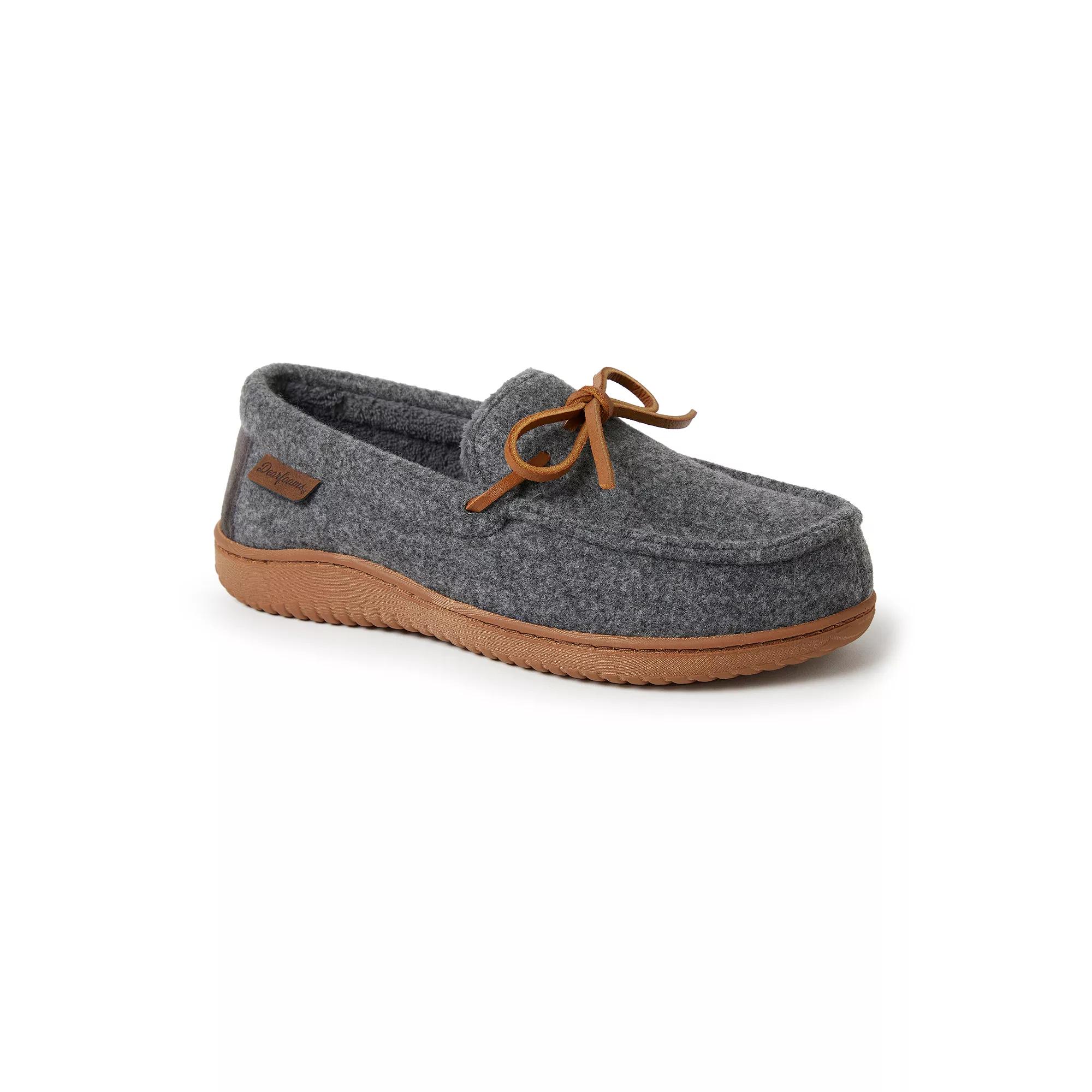 Dearfoams Wilmington Wool Blend Womens Moccasin Slippers Gray Grey Product Image