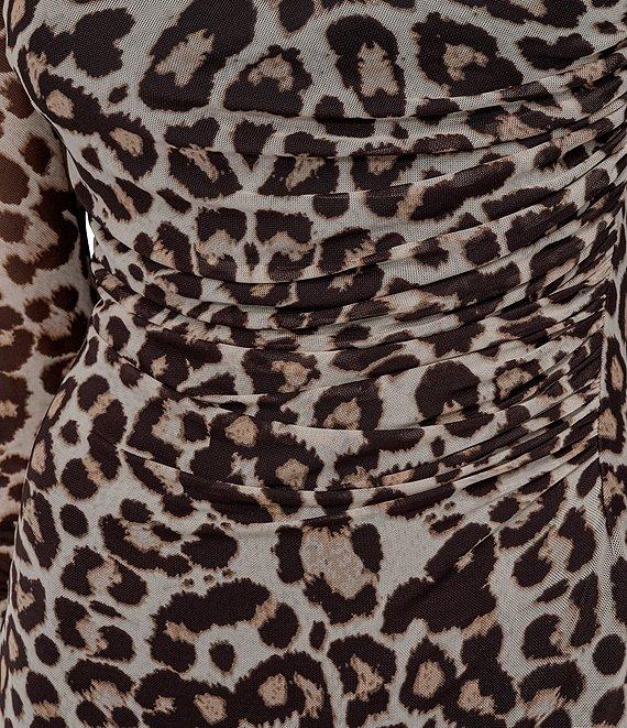 DKNY by Donna Karan 3/4 Sleeve Leopard Print Bodycon Dress Product Image