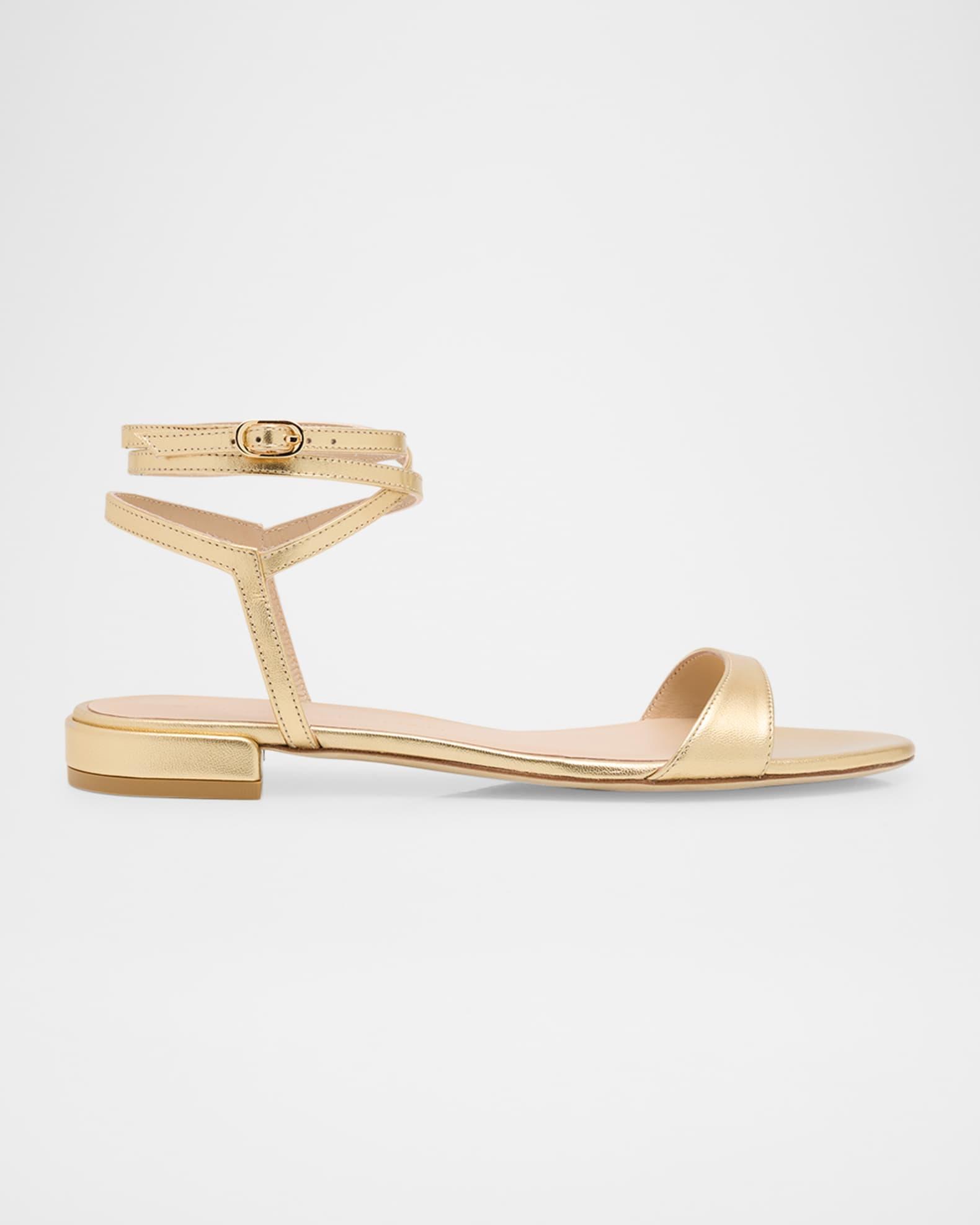Nudist Metallic Ankle-Wrap Sandals Product Image