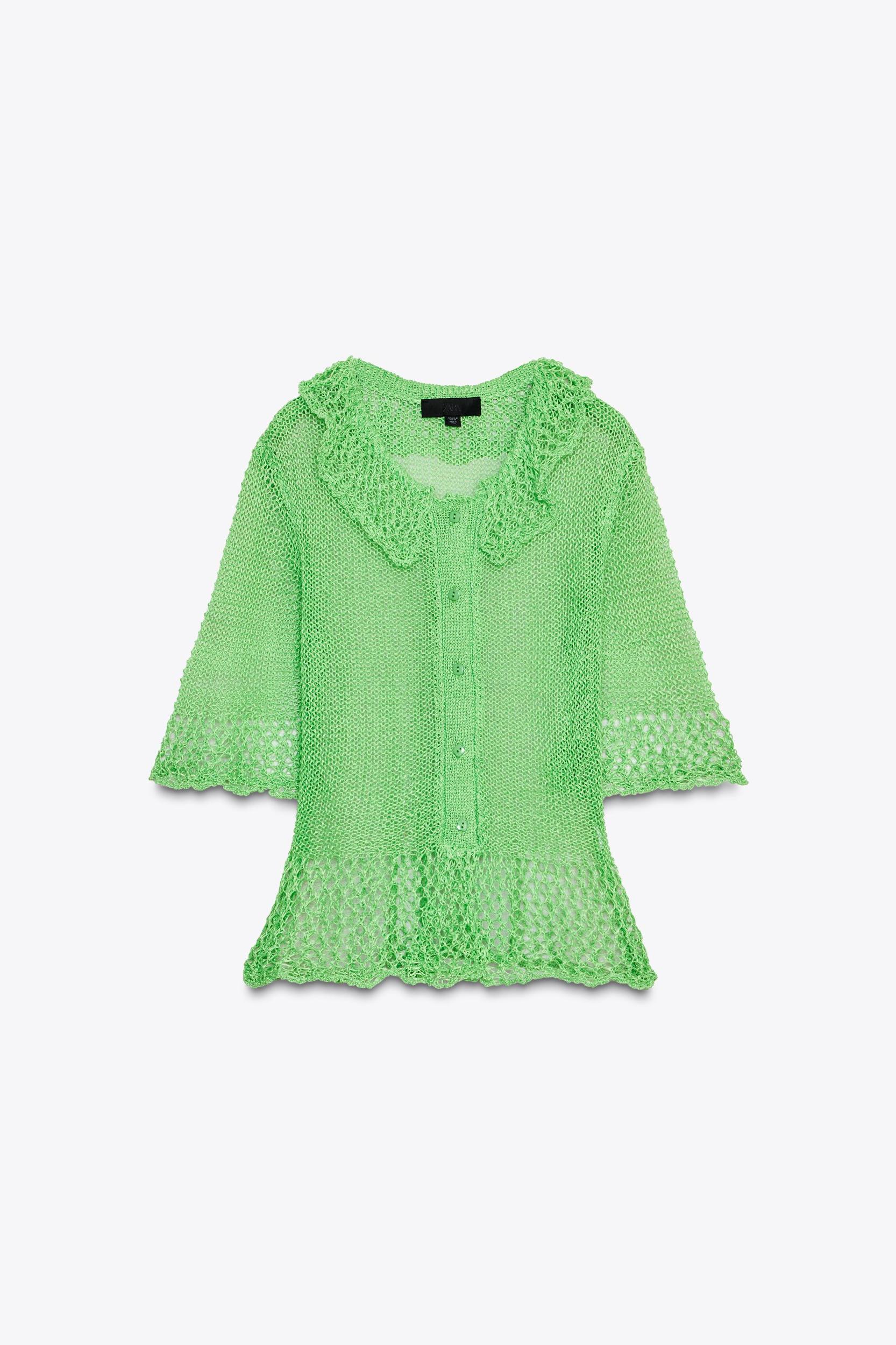 SHORT SLEEVE OPEN KNIT CARDIGAN Product Image