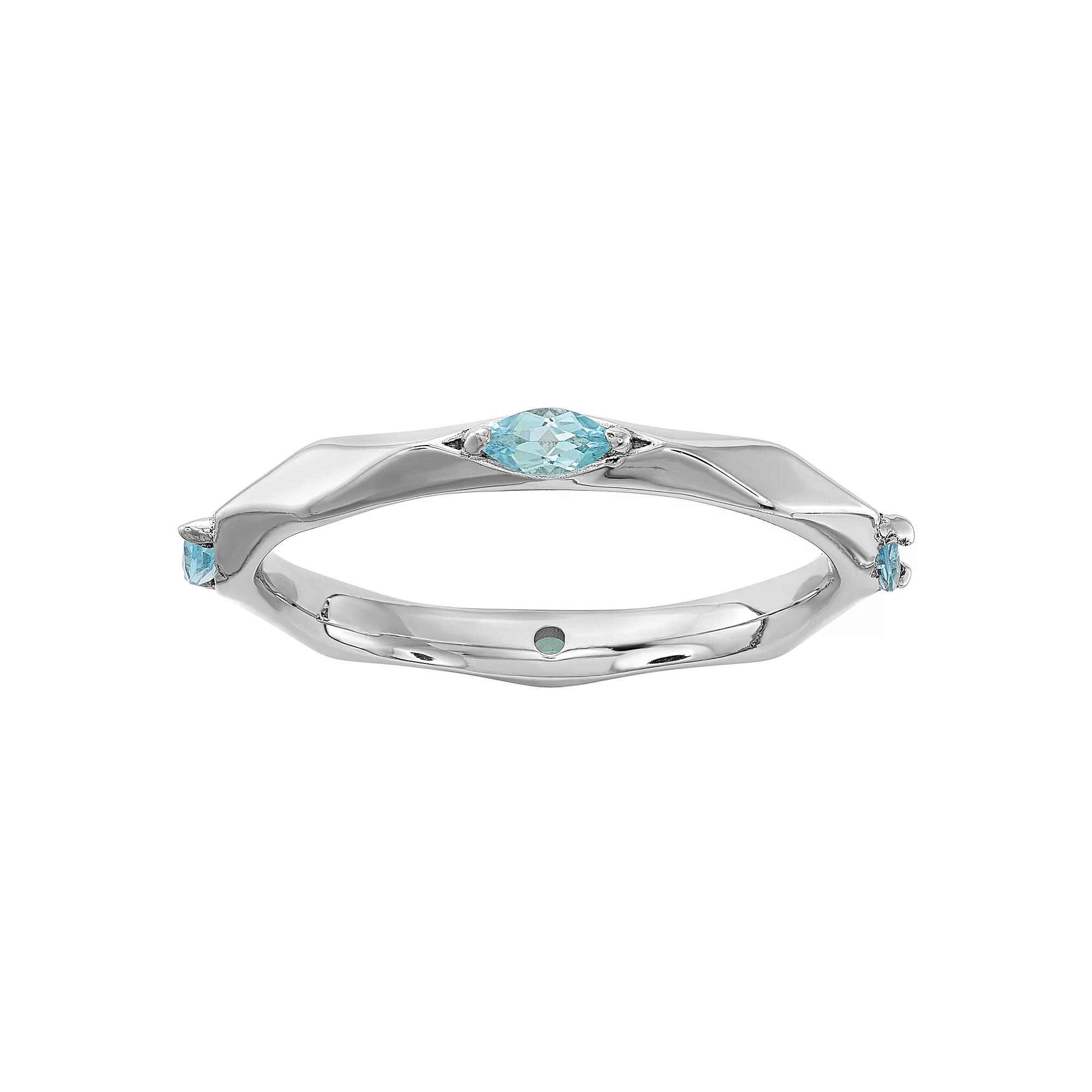 Stacks & Stones Sterling Silver Gemstone Stackable Ring, Women's, Size: 6, Blue Topaz Product Image