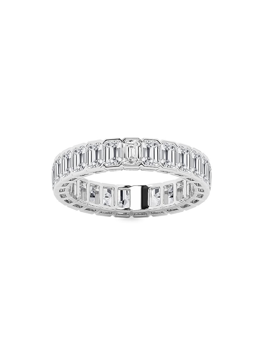 Womens 14K White Gold & Emerald-Cut Natural Diamond Eternity Band/3.00-5.00 TCW Product Image
