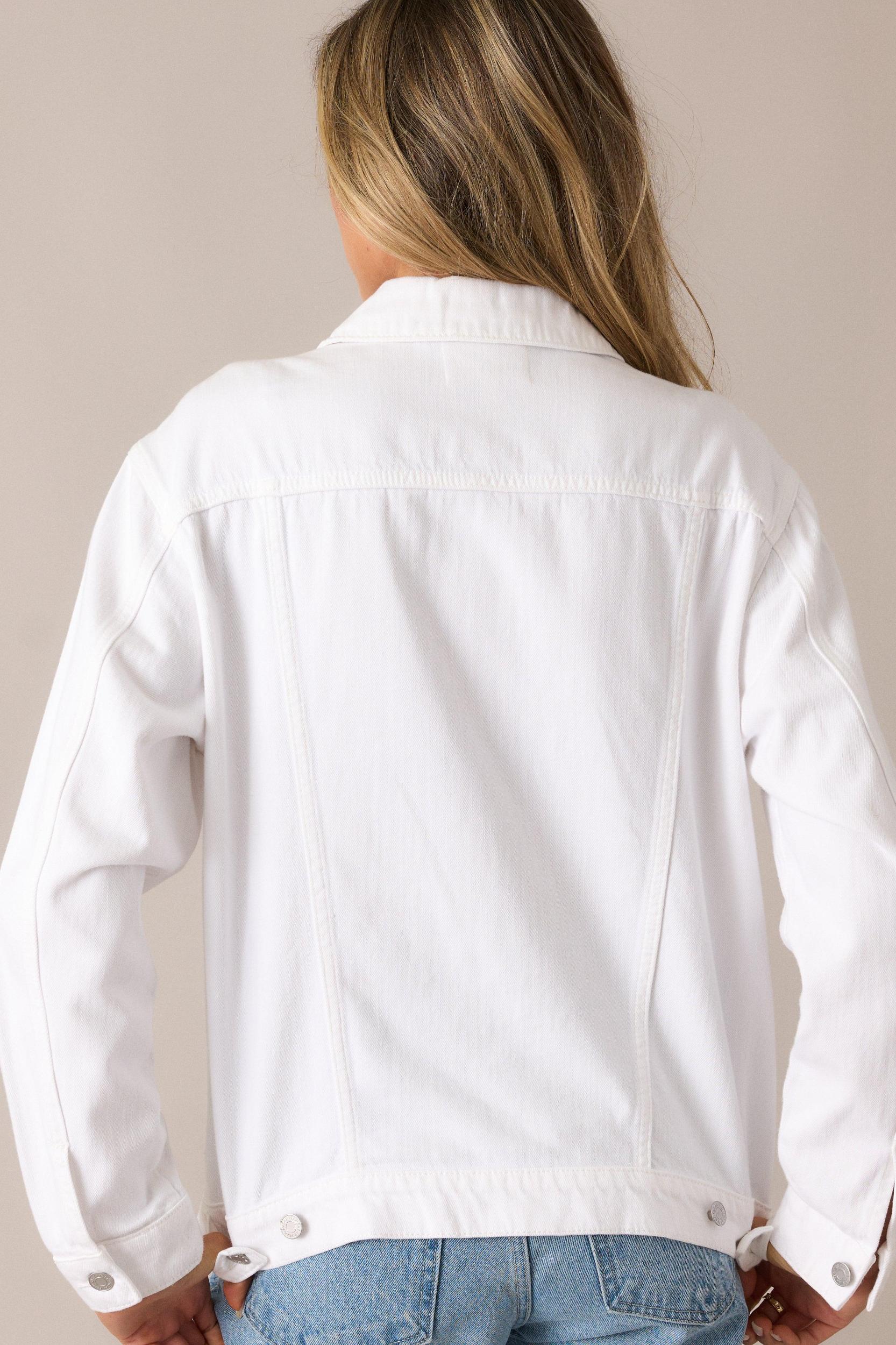 Do You Ever White Denim Jacket Product Image