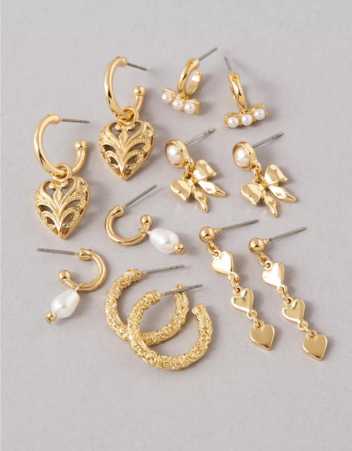 AEO Pearl & Heart Earrings 6-Pack Product Image