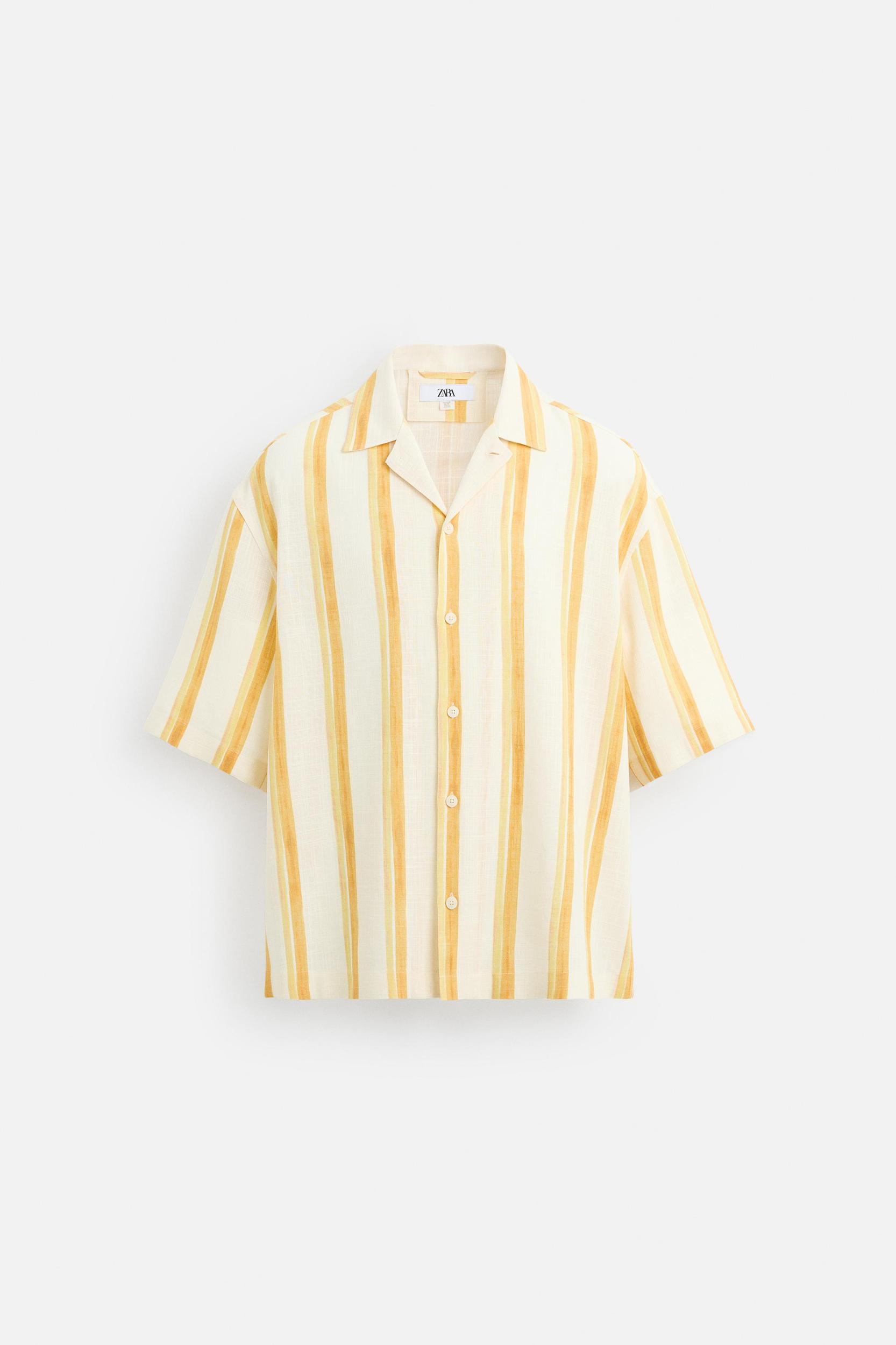 VISCOSE LINEN STRIPED SHIRT Product Image