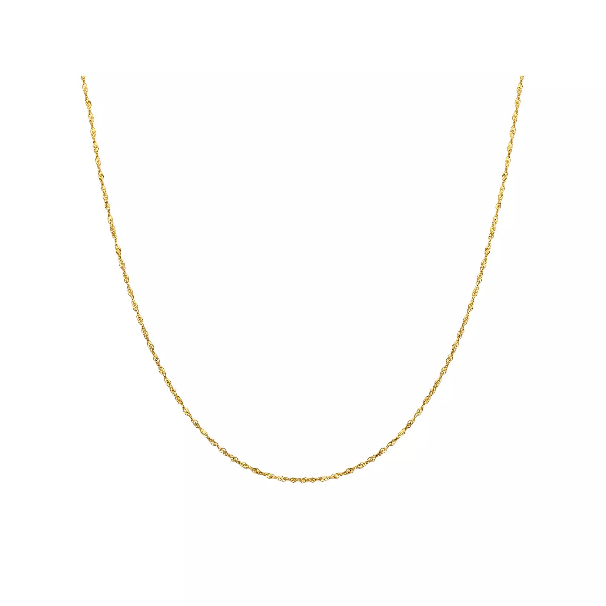 Everlasting Gold 14k Gold Singapore Chain Necklace, Womens Product Image