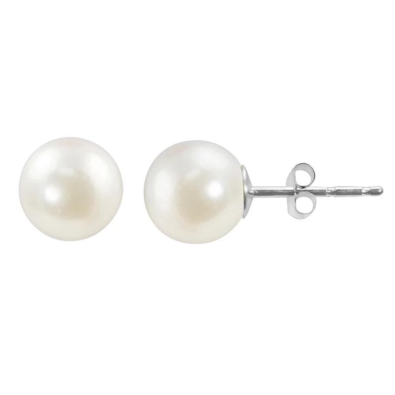 PearLustre by Imperial 14k White Gold Akoya Cultured Pearl Stud Earrings, Women's Product Image