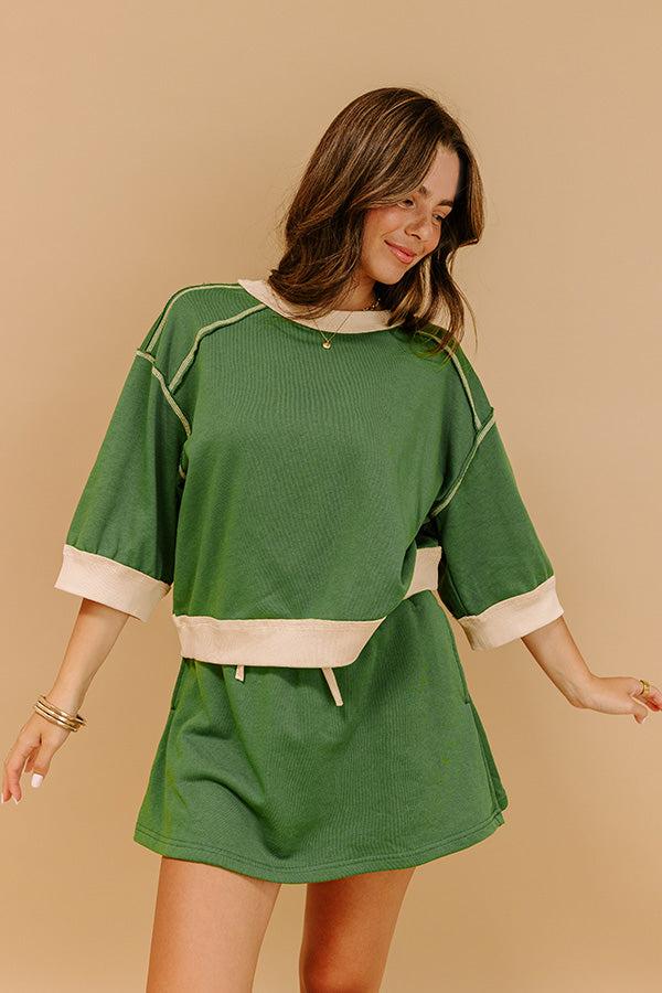 Chic Style Shift Tee in Olive Product Image