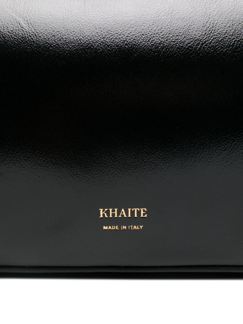 KHAITE Simona Crackle Patent Leather Shoulder Bag In Black Product Image