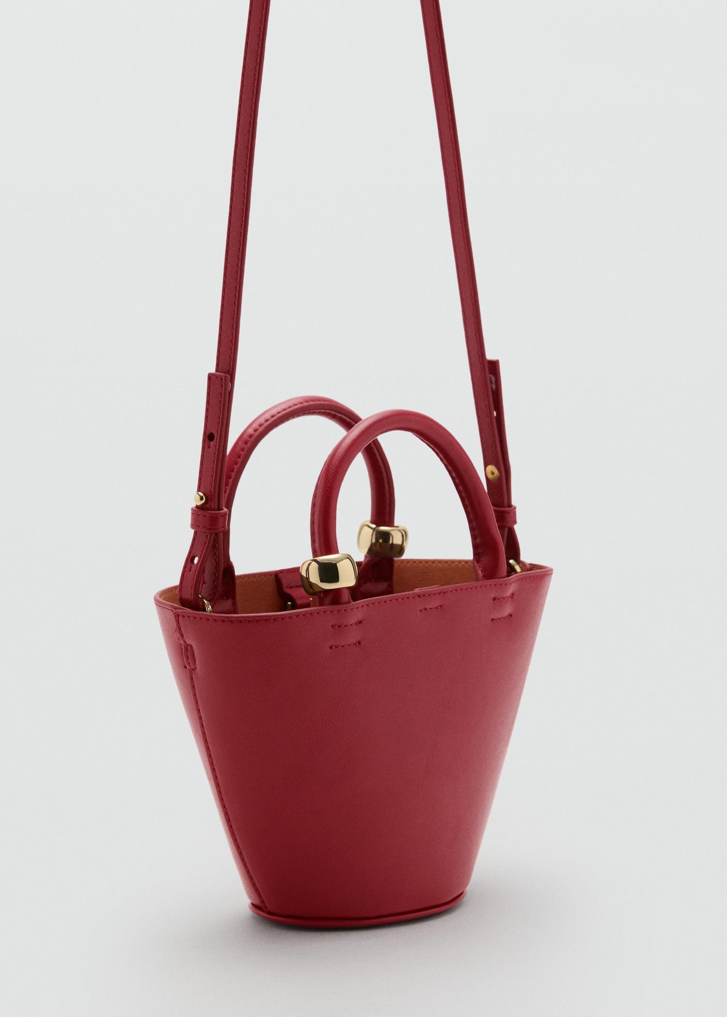 Mini shopper bag with metallic detail - Women | MANGO USA Product Image