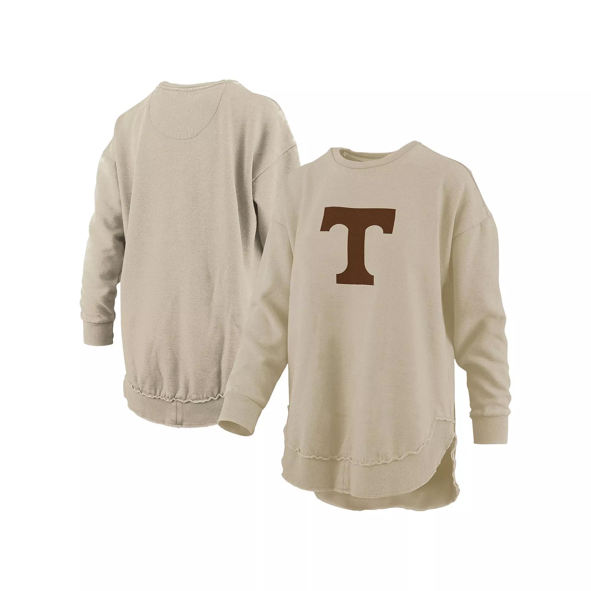 Women's Pressbox Tan Tennessee Volunteers Poncho Fleece Pullover Sweatshirt, Size: Small, Team Product Image