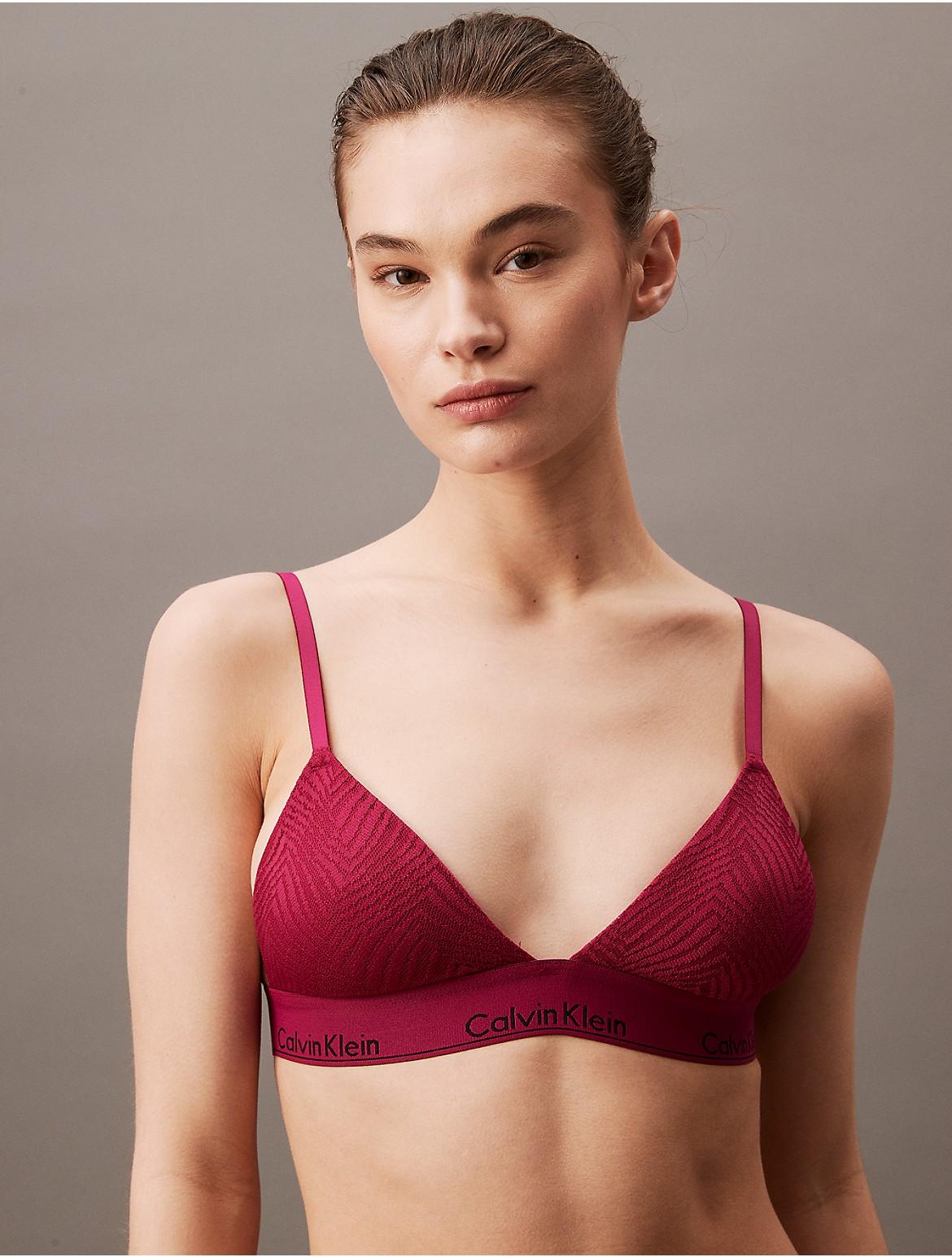 Calvin Klein Womens Modern Lace Lightly Lined Triangle Bralette - Pink Product Image