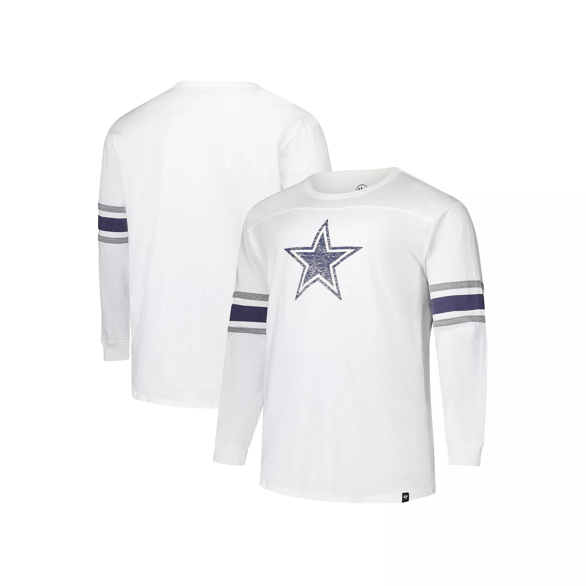 Men's '47 White Dallas Cowboys Big & Tall Premier Brex Long Sleeve T-Shirt,  Product Image