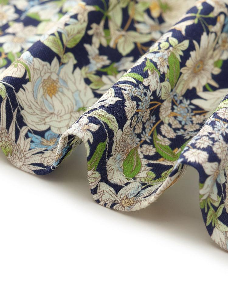 Floral Print Waist Twist Women Midi Dress Product Image