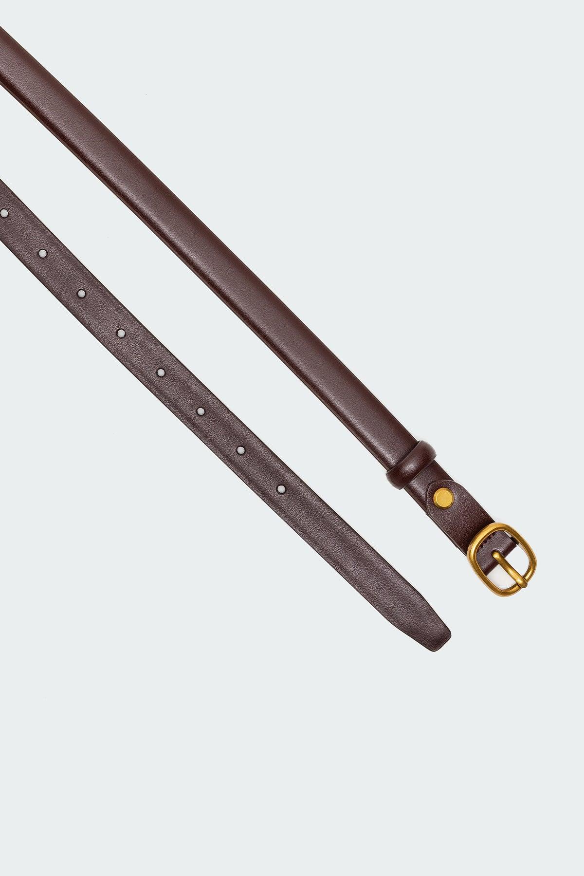 Oval Buckle Faux Leather Belt Product Image