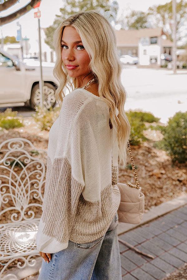 Cafe Cutie Color Block Sweater Top Product Image