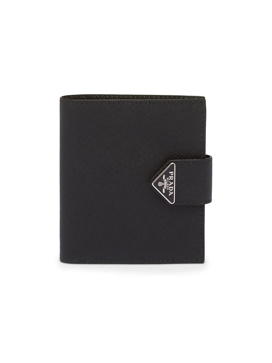 Mens Saffiano Leather Snap Bifold Wallet Product Image