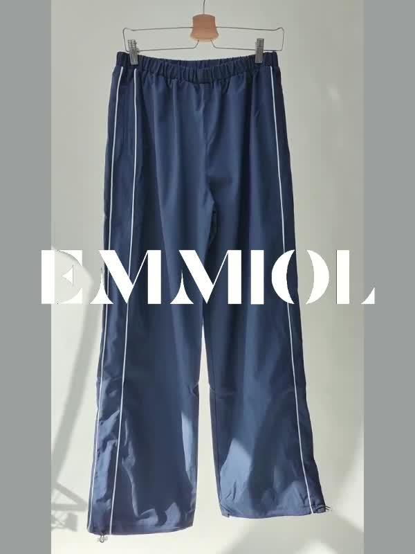 Piping Detail Wide Leg Track Pants Product Image