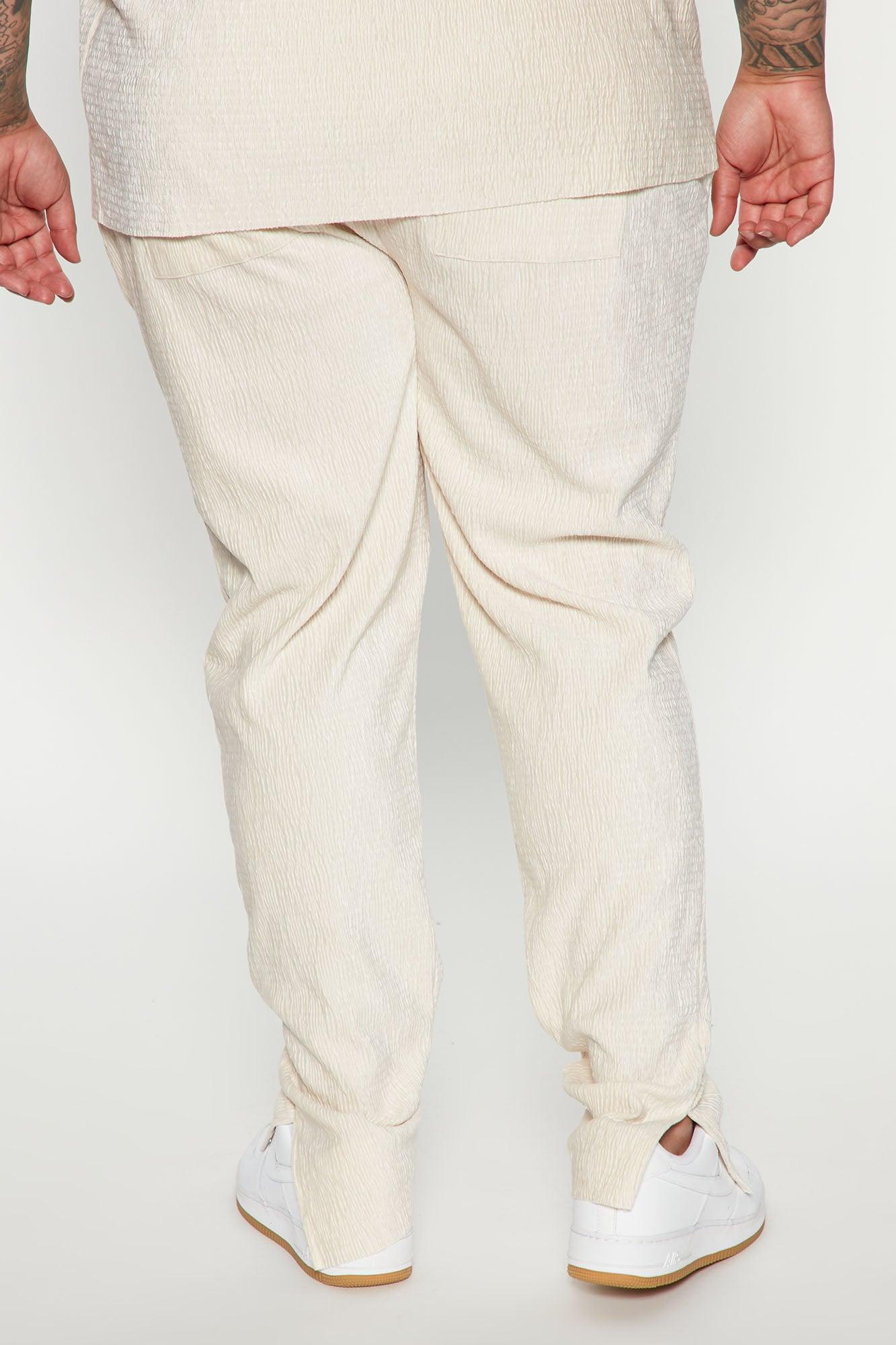 Wavy Textured Slim Pant - OffWhite Product Image