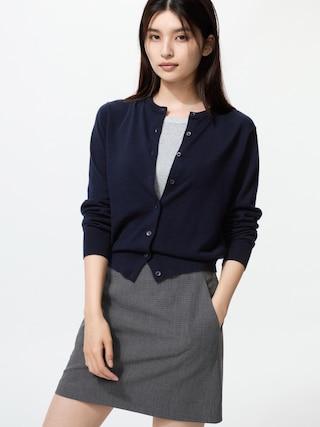 Womens Merino Cardigan with Shape-Retaining Small UNIQLO US Product Image