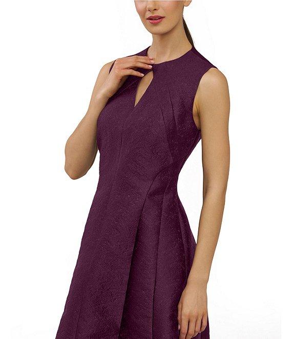 Kay Unger Gabriella Textured Jacquard Keyhole Neckline A-Line Gown Product Image