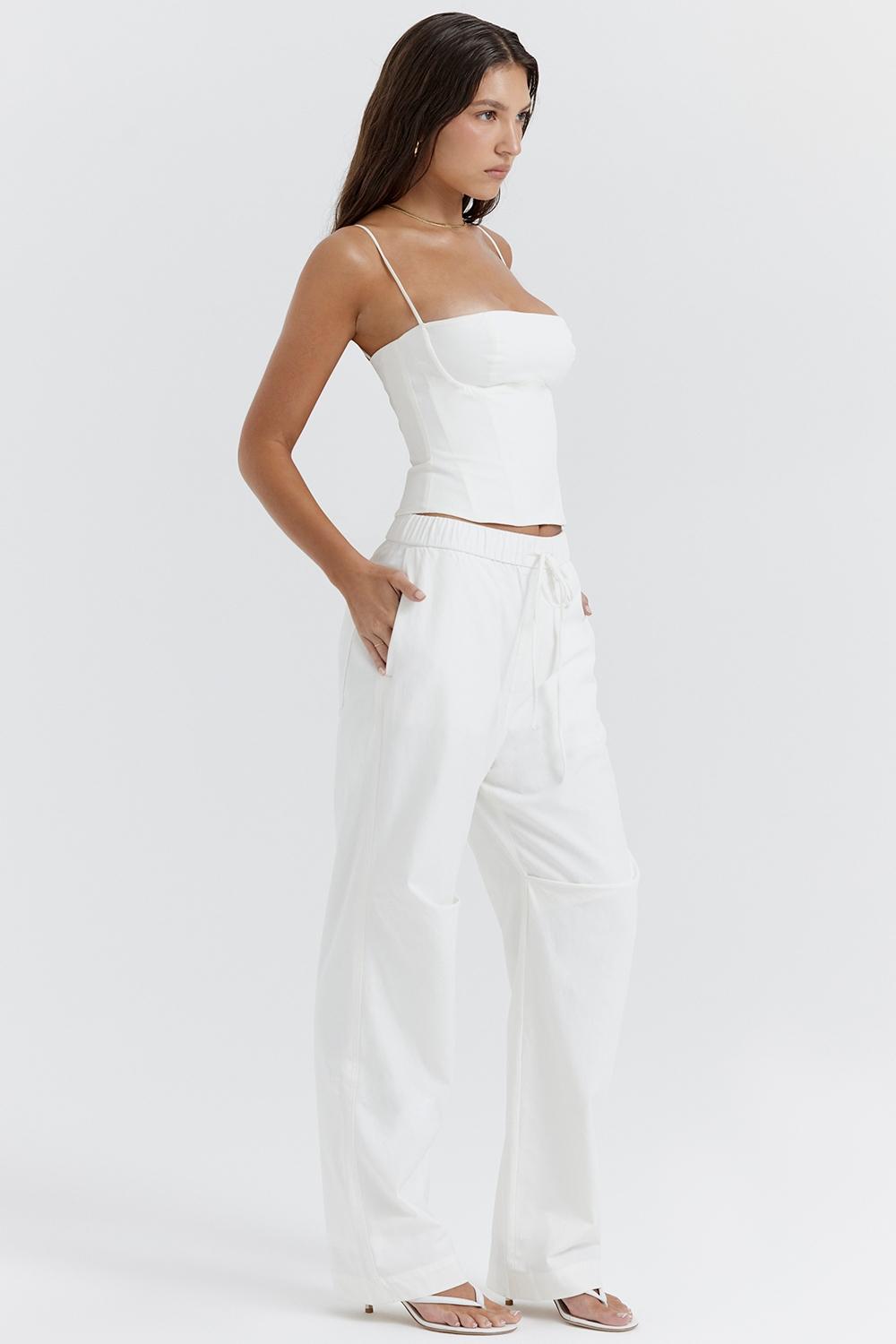 Luna  white cargo trousers Product Image