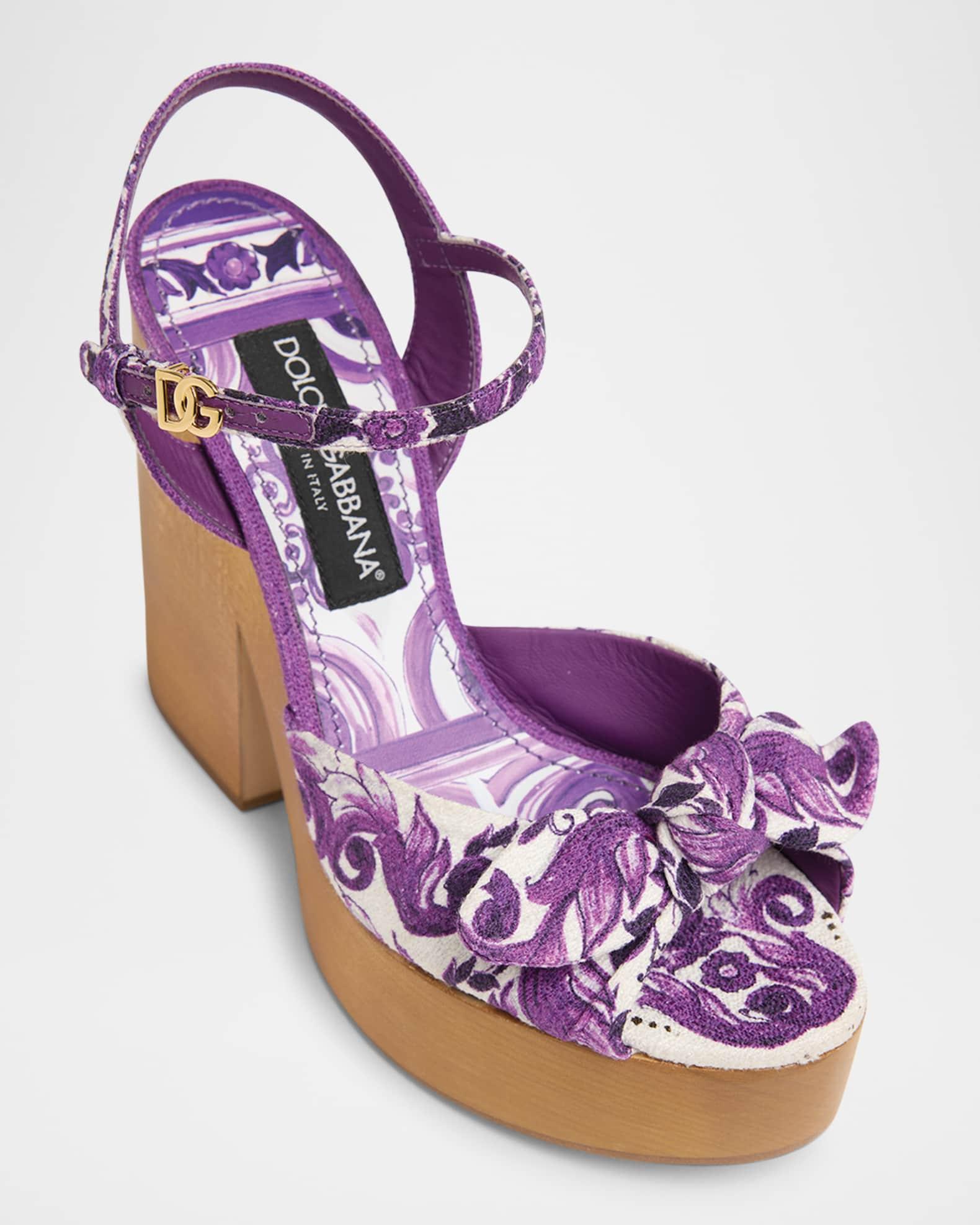Maiolica Printed Knot Platform Sandals Product Image