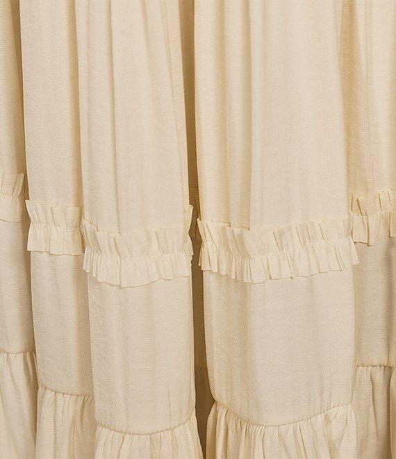 Sam Edelman Split Tie Crew Neck Short Ruffle Sleeve Tiered Midi Dress Product Image