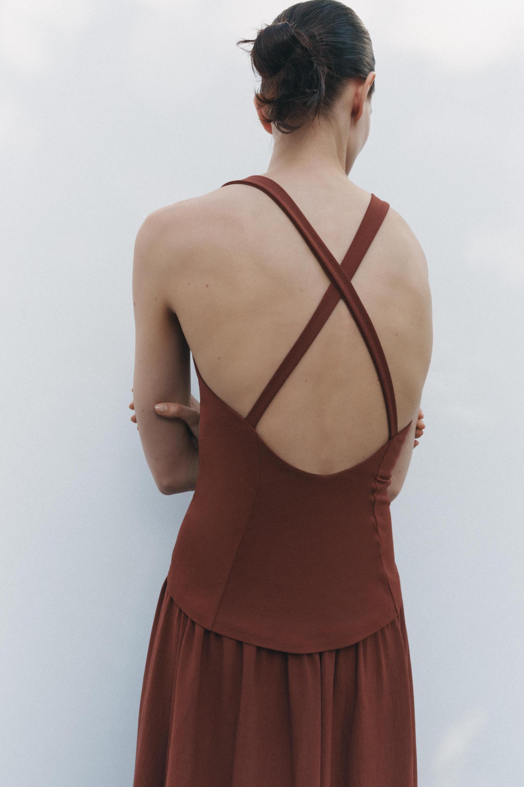 CONTRASTING MIDI DRESS Product Image