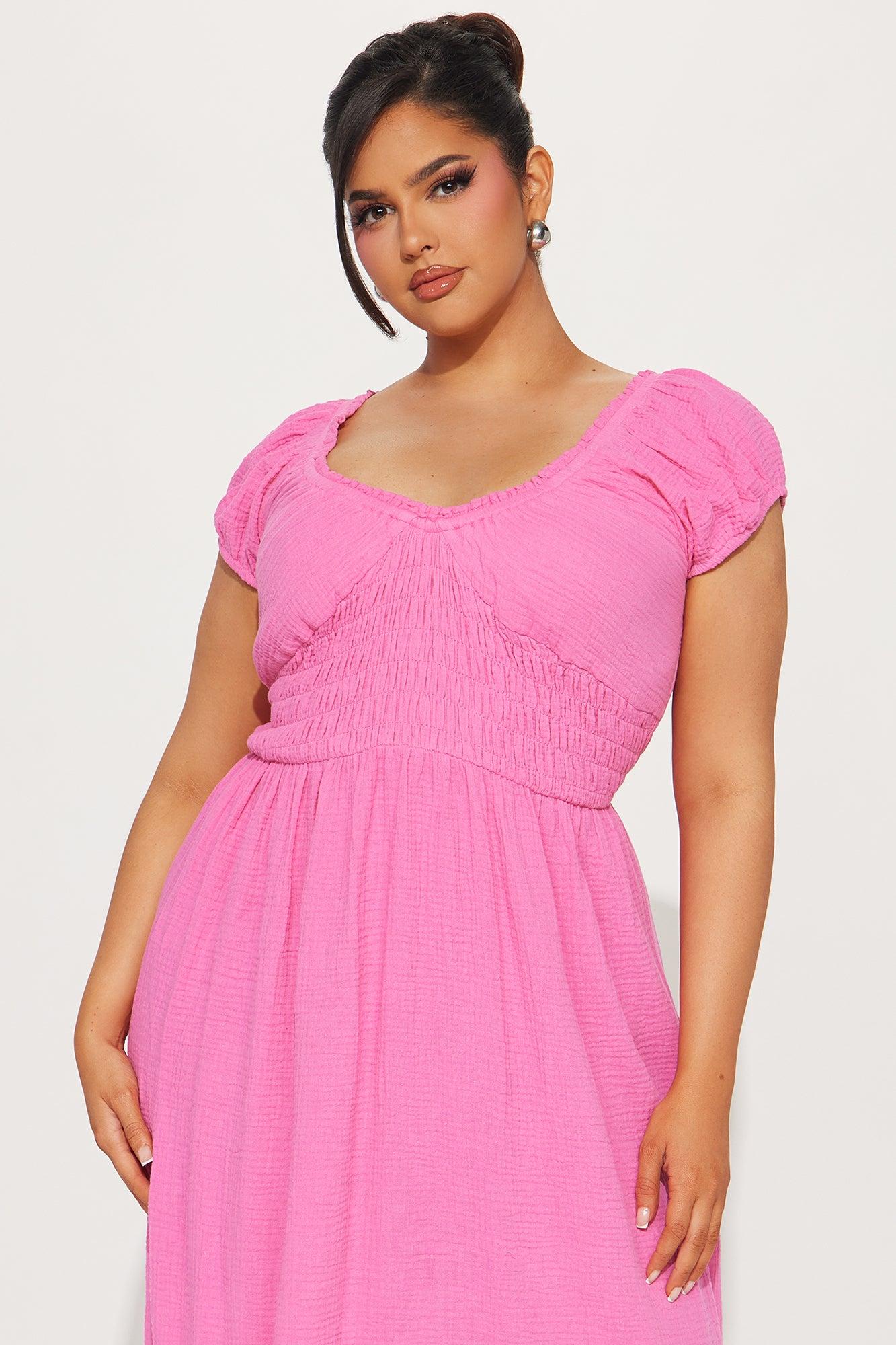 Leah Gauze Maxi Dress - Pink Product Image