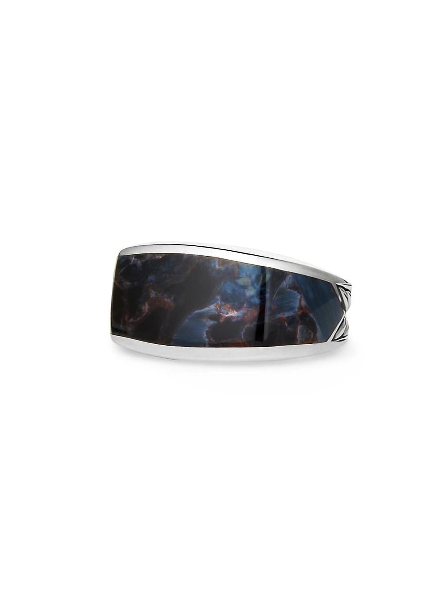 Mens Exotic Stone Signet Ring Pietersite - Product Image