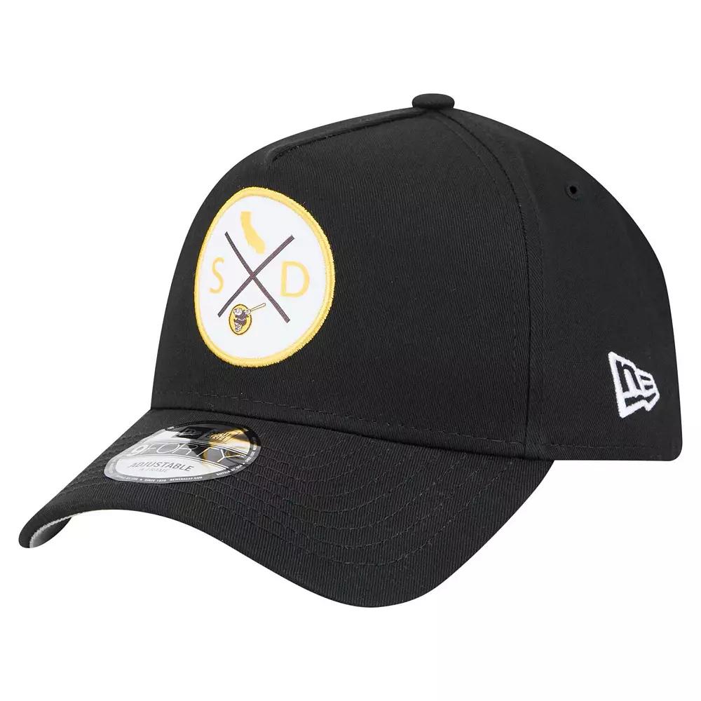 Men's New Era Black San Diego Padres 9FORTY A-Frame Adjustable Hat Product Image