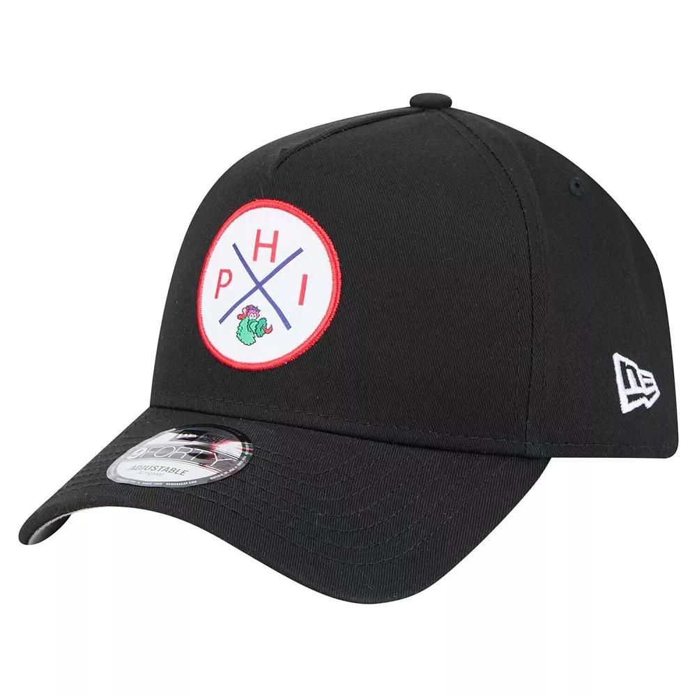Men's New Era Black Philadelphia Phillies 9FORTY A-Frame Adjustable Hat Product Image
