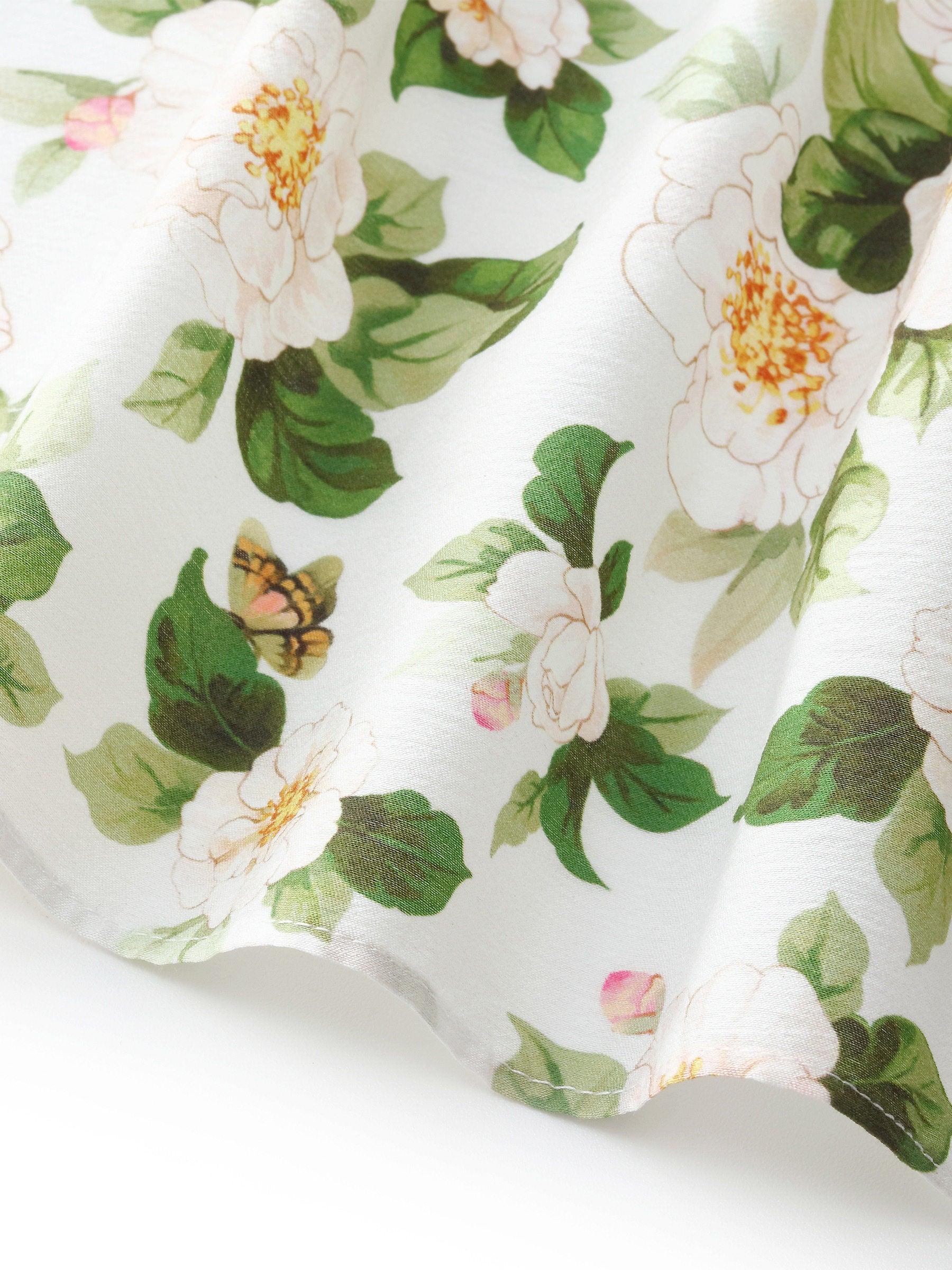 Acetate Blend Floral Print Women Tiered Skirt Product Image