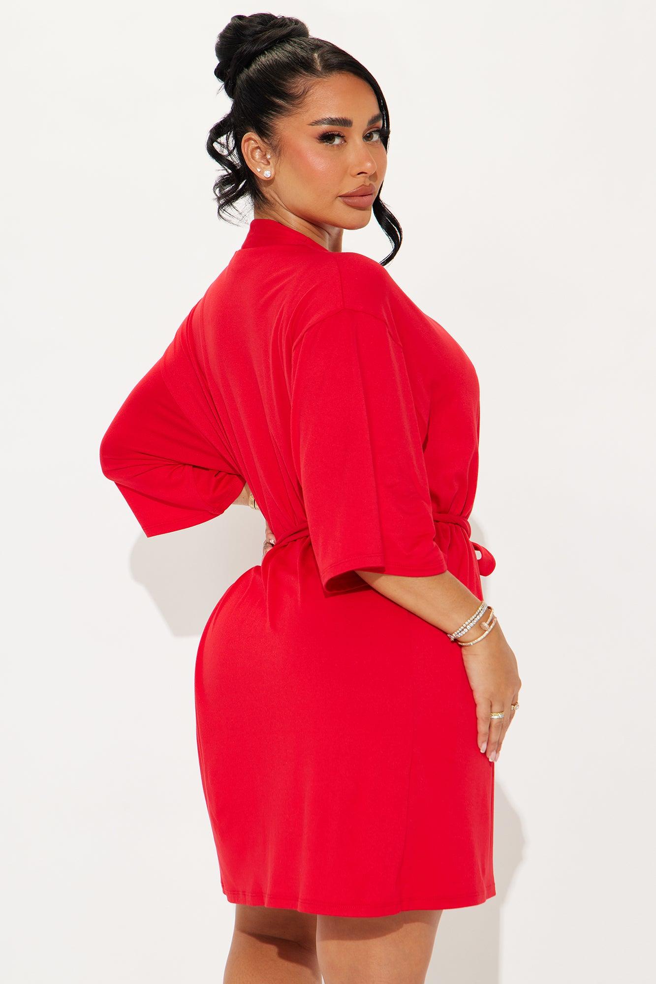 Bad Bitch PJ Robe Set - Red Product Image