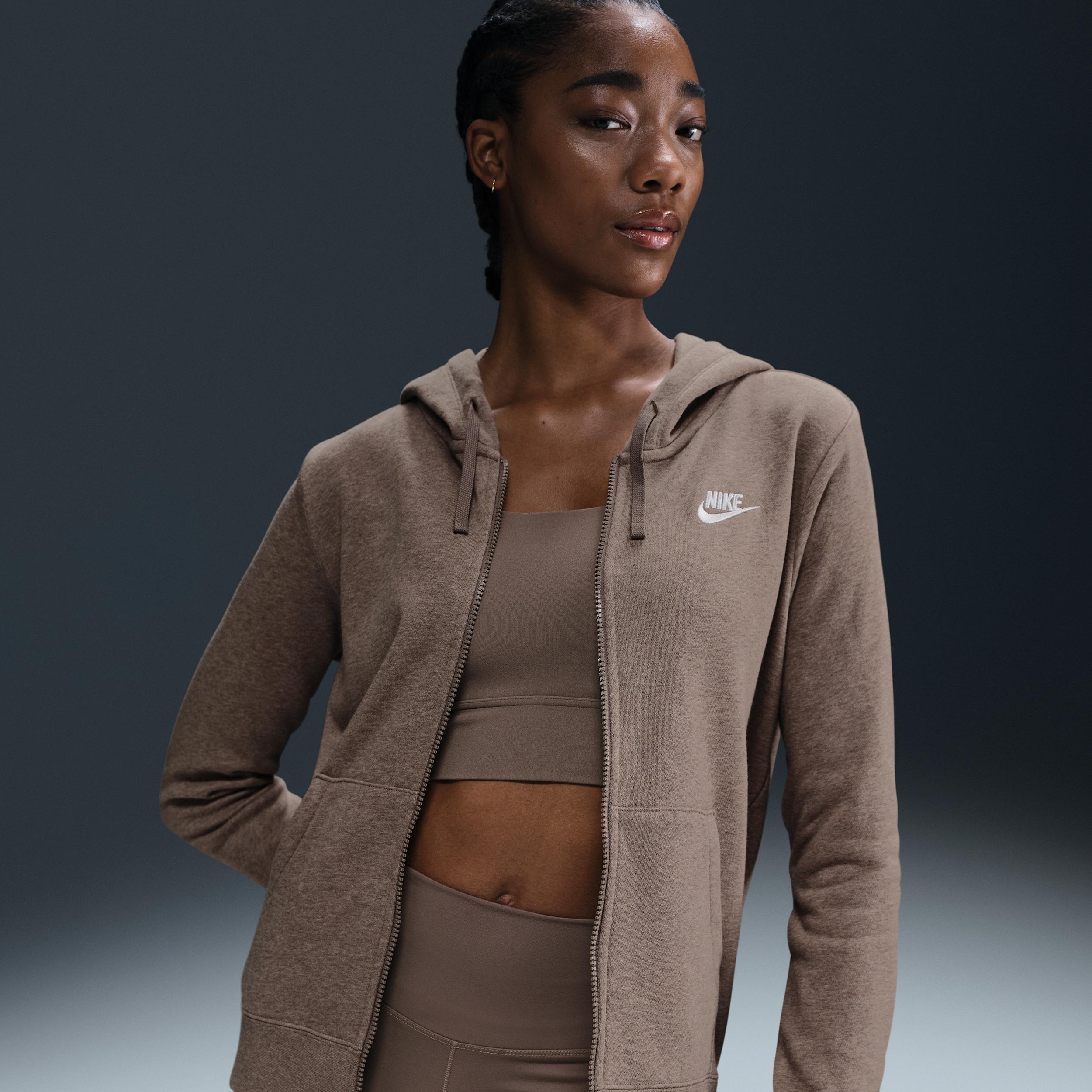 Womens Nike Sportswear Club Fleece Full-Zip Hoodie | DQ5471-214 Product Image