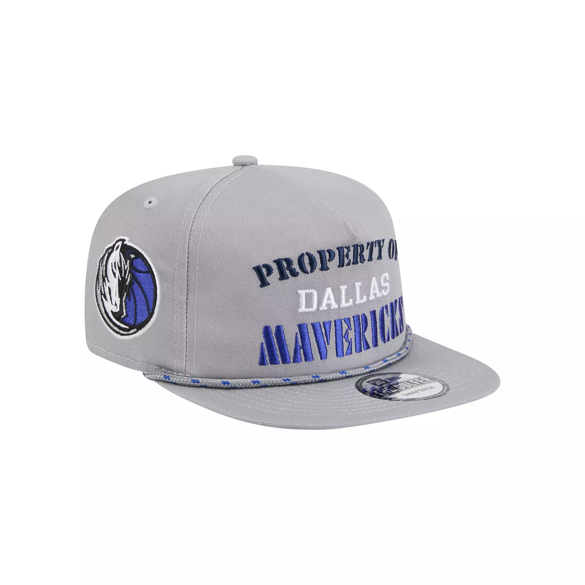 Men's New Era Gray Dallas Mavericks Throwback Property Of Golfer Snapback Hat, Grey Product Image