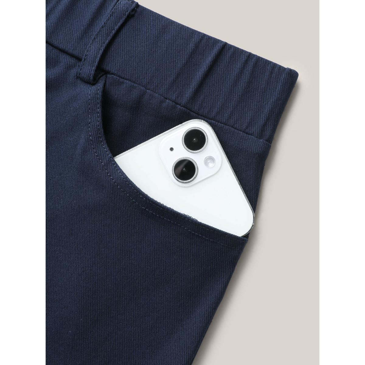 Plus Size Pull-On Tight-Fit Cropped Pants Women Midnight At the Office Skinny Mid Rise Work Pants BloomChic 12/L Product Image