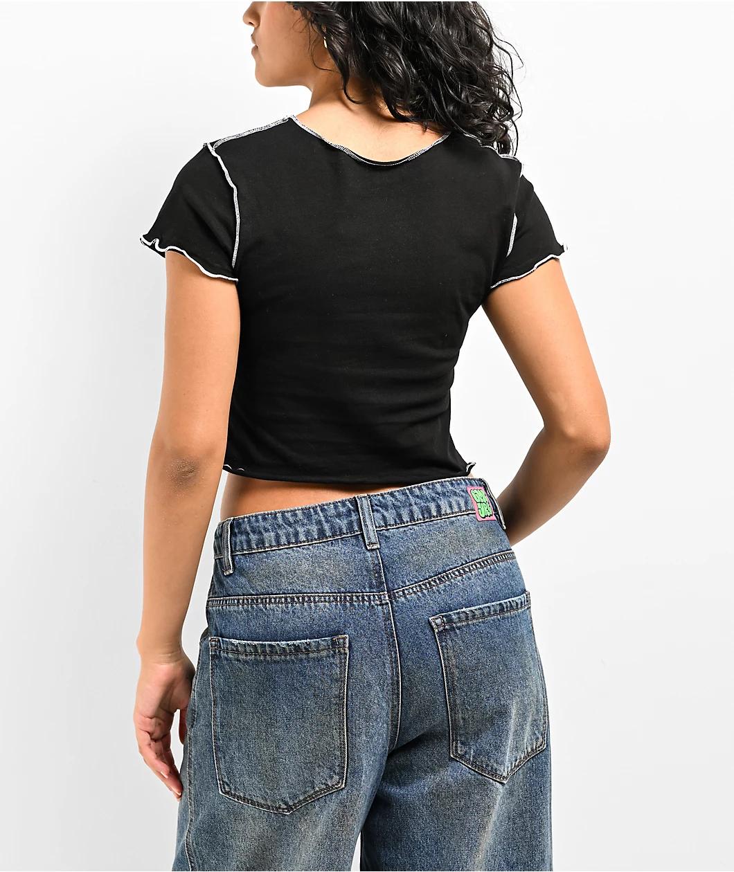 Affliction Congregation Black Crop T-Shirt Product Image