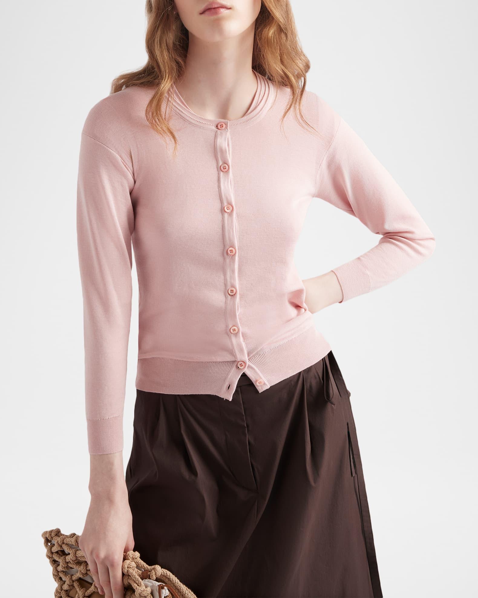 Cotton And Silk Knit Cardigan Product Image