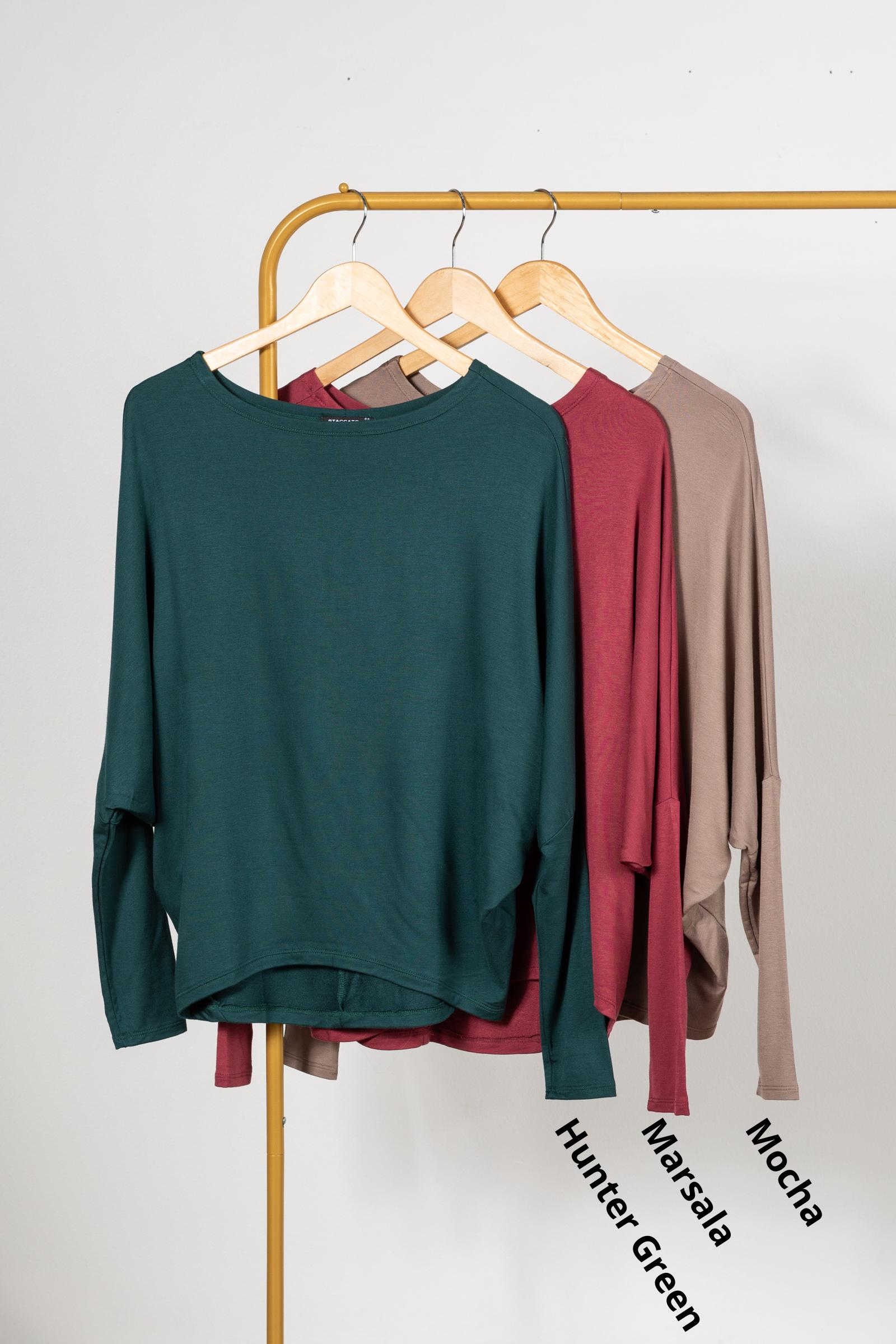 Long Dolman Sleeve Terry Knit Top Product Image