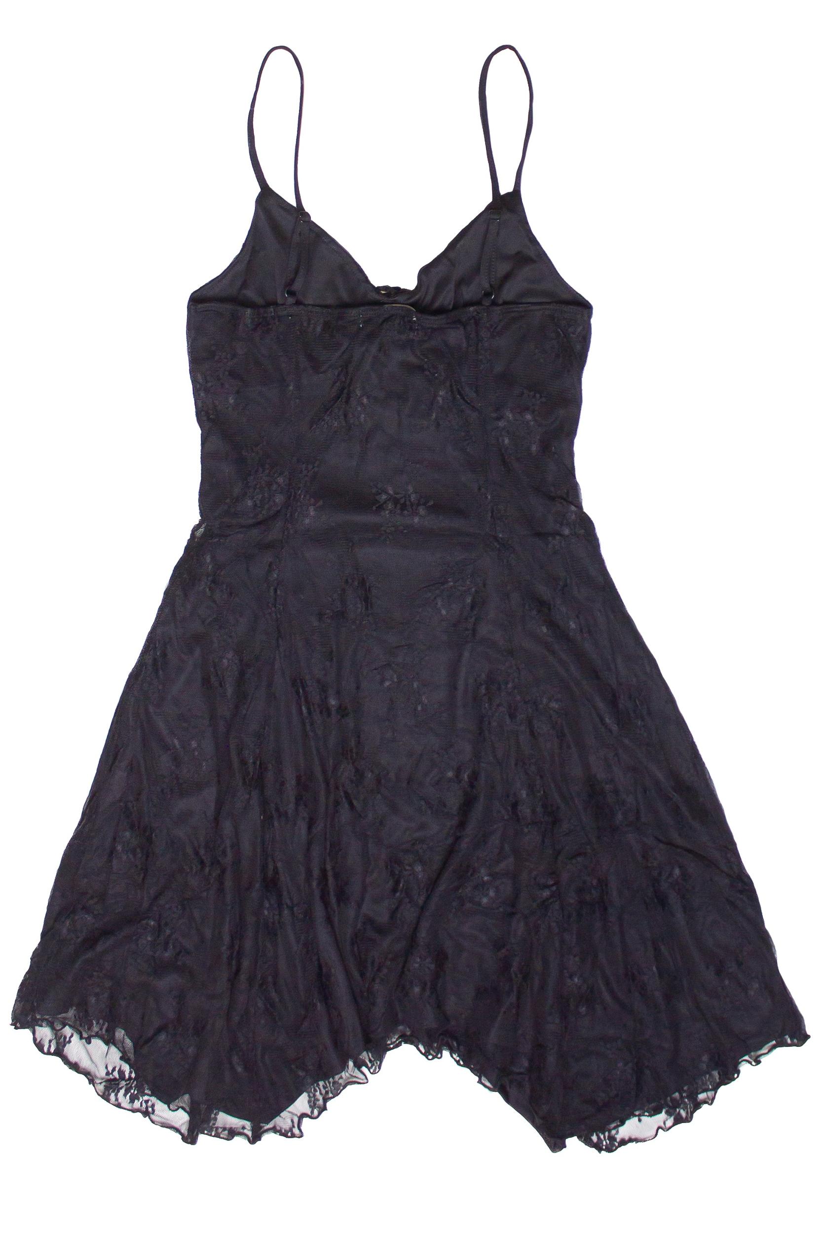Mesh Lace Hanky Hem Mini Dress Product Image