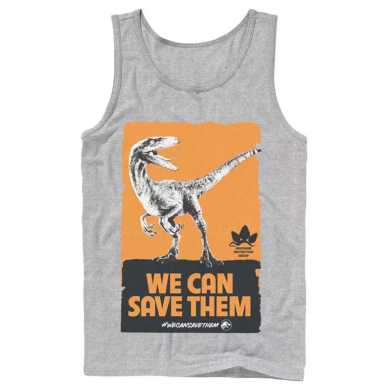 Men's Jurassic World We Can Save Them Poster Tank Top,  Product Image