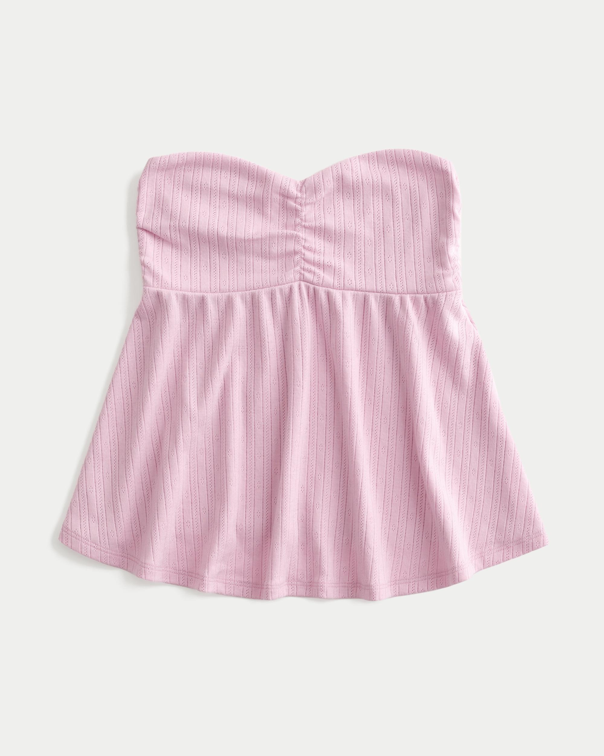 Easy Strapless Pointelle Babydoll Top Product Image