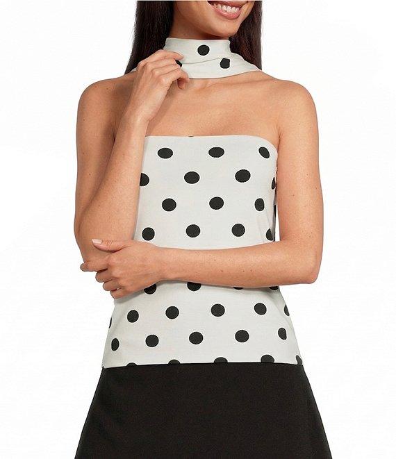 Gianni Bini Strapless Polka Dot Tube Top With Scarf Product Image